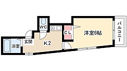 江戸清ビル 3階1Kの間取り