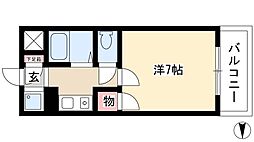 エスポワール名古屋 8階1Kの間取り