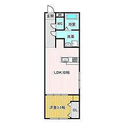 Amirl Premier ShinsakaeII 4階1LDKの間取り