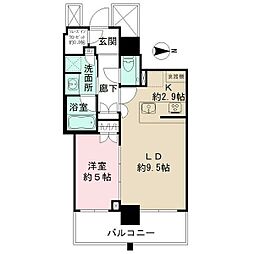 ザ・パークハウス久屋大通ローレルタワー 7階1LDKの間取り