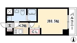 ASレジデンス上前津 3階1Kの間取り