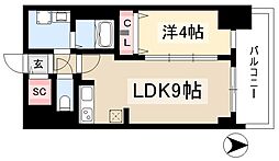 プレサンス名駅南エディフィス 14階1LDKの間取り