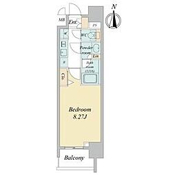 リヴシティ泉 10階1Kの間取り