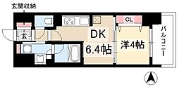 プレサンス　ロジェ　名古屋駅前 6階1DKの間取り