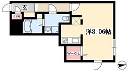 Branche千種 5階ワンルームの間取り