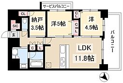 プレサンス　ジェネ　上前津 14階2SLDKの間取り