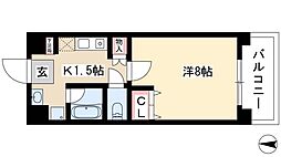 ガーデンハイツマルタカ2 7階1Kの間取り