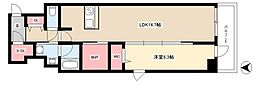 ロイジェント日吉 3階1LDKの間取り