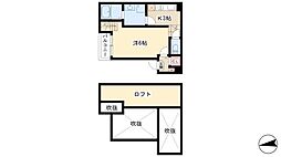 リヴェール森下 1階1Kの間取り