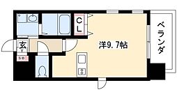 プレサンス新栄デコール 11階ワンルームの間取り