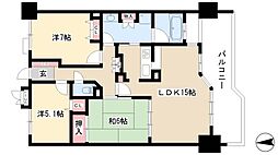 ライオンズガーデン八田 8階3LDKの間取り