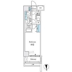 プレイズシード名駅北 5階1Kの間取り