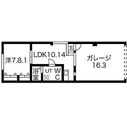S-Garage Ajito松原 1階1LDKの間取り