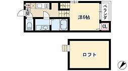 HUMMING LIFE栄生 1階1Kの間取り
