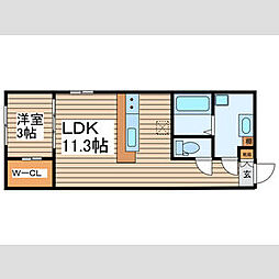 Amirl Premier Heian-dori 1階1LDKの間取り