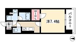 エディアン千種 2階1Kの間取り