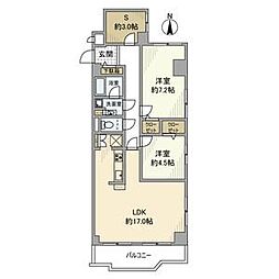 納屋橋マンション A棟 4階2SLDKの間取り