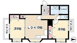 WIN大須 4階2LDKの間取り