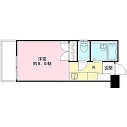 花の木ハウス 1階1Kの間取り