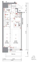 MAXIV名古屋上前津 11階1LDKの間取り