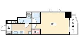 ベレーサ名駅ウエスト 6階1Kの間取り