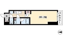 エルスタンザ徳川 14階1Kの間取り