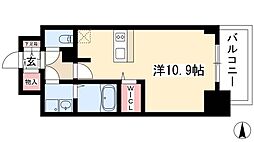 プレサンス池下トレス 10階1Kの間取り