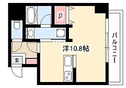 ラグゼナ浄心 2階ワンルームの間取り