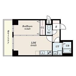 マノアール今池 4階1LDKの間取り