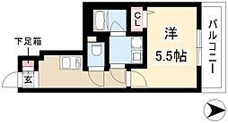 ディアレイシャス大須観音III 6階1Kの間取り