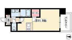 プレサンスTHE栄 9階1Kの間取り