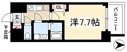 プレサンス桜通ザ・タイムズ 7階1Kの間取り
