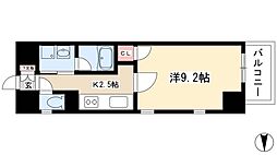 スタジオスクエア大須 8階1Kの間取り