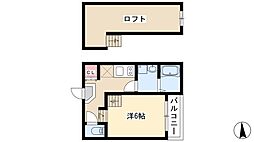 ヴィラ・トゥルヌソル 1階1Kの間取り