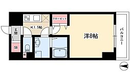 プレディアスタイル名古屋 1Kの間取図画像