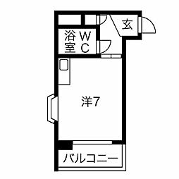 寿秀ハウスセカンド ワンルームの間取図画像