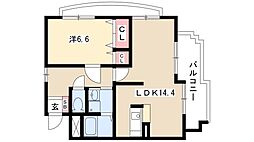 AURORA 1LDKの間取図画像