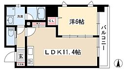 レインボーピア記念橋 1LDKの間取図画像