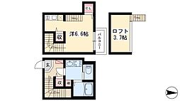 ハーモニーテラス五月南通 1Kの間取図画像