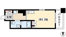 パークアクシス名駅南 ワンルームの間取図画像