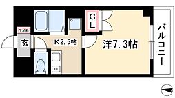 パークハウス・中京 1Kの間取図画像