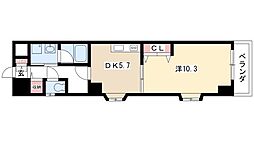 フローラル泉 1DKの間取図画像
