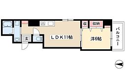 ボワ・ド・ブローニュ 1LDKの間取図画像