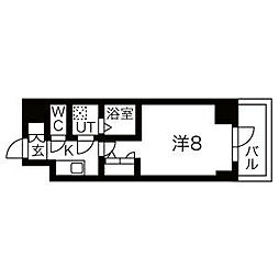 エスリード栄クロスシティ 1Kの間取図画像
