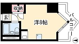栄マンションN棟 ワンルームの間取図画像