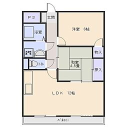 ファミール八代 3DKの間取図画像