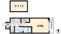 エステムコート名古屋・栄デュアルレジェンド 1Kの間取図画像
