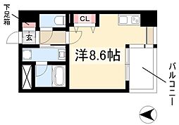 CITYSPIRENagoya-Osu ワンルームの間取図画像
