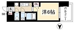プレサンス大須観音フィエスタ 1Kの間取図画像