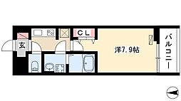 ハミング豊 1Kの間取図画像